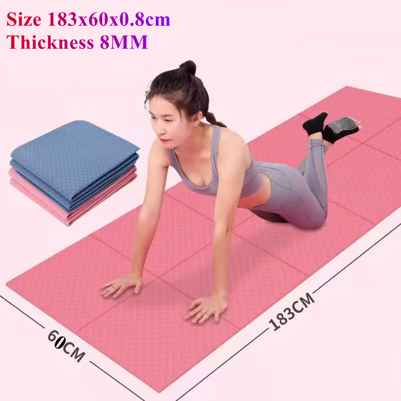Pilates Yoga For Beginners - Plier Portable 183x60CM Yoga mat 8MM